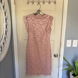 Enfocus Studio Blush Lace Midi Dress